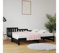 BaraSh Sofá Cama extraíble Madera Maciza de Pino Negro 2X(90x200) cm Sofa Cama Muebles habitación Mueble Cama Sofa Bed 820745