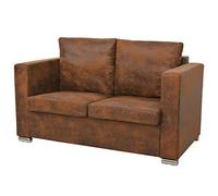 BaraSh Sofa de 2 plazas 137x73x82 cm Piel de Ante Artificial Salon Decoración de Hogar Polipiel Piel Sintética