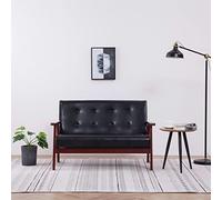 BaraSh Sofá de 2 plazas Cuero sintético Negro Sofá Cama 2 Plazas Sofas PequeñOs Sofas De Salon