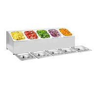 BaraSh Soporte Bandeja Gastronorm con 5 bandejas 1/6 Acero Inoxidable Soporte Bandejas Cocina Bandeja Organizadora