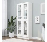 BaraSh Vitrina de Madera contrachapada Armario Salon Blanco Alacena De Cocina 82,5x30,5x185,5 cm