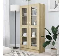 BaraSh Vitrina de Madera contrachapada Armario Salon Color Roble Armario De Cocina Almacenaje 82,5x30,5x150 cm