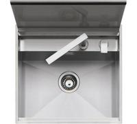 BARAZZA 1LLB60 Fregadero Empotrable | 1 cubeta con tapa, 83x34x18,3 cm, acero inoxidable AISI 304