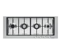 BARAZZA 1PBF104 Placa de gas Empotrable | 2 gas + 2 doble corona Chef, acero inoxidable AISI 304, rejillas de hierro fundido
