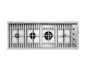 BARAZZA 1PLB3TI Placa de gas Empotrable | 3 fuegos + doble corona, rejillas de acero inox, válvula de seguridad