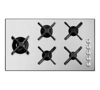 BARAZZA 1PSP95 Placa de gas Empotrable | 2 gas + 2 pescadera + triple corona, rejillas de hierro fundido, acero inox AISI 304