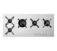 BARAZZA 1PSPF105 Placa de gas Empotrable | 4 quemadores gas + triple corona, quemadores Flat Eco-Design, rejillas de hierro fundido