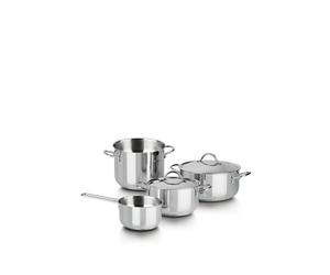 Barazzoni Cuocimania - Batería de Cocina de Acero Inoxidable (6 Unidades: Olla: 18 cm, Cacerola: 18 cm, Cacerola: 22 cm, Cacerola: 14 cm, Tapa: 18/22 cm)