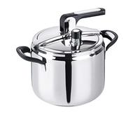 Barazzoni Olla a presión Silicon Pro, ø22 cm, capacidad 7,0 l, acero inoxidable 18/10, Made in Italy, 7 litros, inoxidable, plata