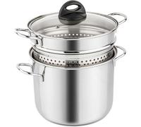 Barazzoni Pasatiola de Acero Inoxidable 22CM con Tapa de Vidrio