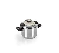 Barazzoni Pentola a Pressione, Capacità 6 lt, ø 22cm, Acciaio INOX Olla a presión Dual System Facile, Capacidad 6 l, ø 22 cm, Acero Inoxidable 18/10, Made in Italy