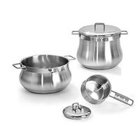 Barazzoni Tummy - Batería de Acero Inoxidable 18/10, 5 Unidades, 5 Unidades