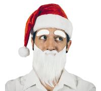 Barba de cosplay con cejas autoadhesivas, barba blanca de disfraz de enano para cosplay, barba de bigote falsa elaborada para fiestas de disfraces, fiestas de Navidad, fiestas de cosplay, actuaciones