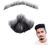 Barba Falsa, Cabello Facial Realista con Encaje Invisible, Bigote de imitación para Hombres Maquillaje de Cosplay de Halloween (Estilo 3)