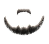 Barba para hombres, barba realista de cabello humano, bigote de encaje invisible, disfraz negro para cosplay de Halloween