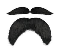 Barba Postiza De Halloween - Bigote Y Cejas Amarillas para Niños Adultos | Novedosos Accesorios De Cosplay con Bigote, Barba Y Cejas Realistas para Fiestas De Halloween & Navidad (F)