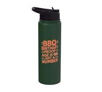Barbacoa Birthday Proof Age is Just a Number Fiesta de barbacoa Stainless Steel Insulated Water Bottle