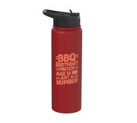 Barbacoa Birthday Proof Age is Just a Number Fiesta de barbacoa Stainless Steel Insulated Water Bottle