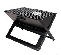 Barbacoa Carbón Portátil de Acero Negra - Barbacoa Plegable Portátil Rectangular 45x29x30cm, Mini BBQ Sobremesa para Jardín, Camping, Terraza - Fácil de Montar y Transportar