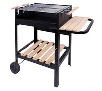 Barbacoa carbón portátil madera doble parrilla aktive 40 cm