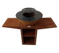Barbacoa PURLINE de 60 cm de acero Corten con bandejas laterales plegables Efp57Co