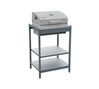 Barbacoa de carbón, 2 estantes azul gris - 60x52x108 cm