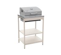 Barbacoa de carbón, 2 estantes beige - 60x52x108 cm