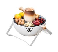 Barbacoa De Carbón - Estufa Portátil Plegable Y Resistente Al Calor | Barbacoa de Carbón con Mango Anti Quemaduras - Para Exteriores Jardín Camping Viajes Picnic Carne a la Plancha y Preparación de Té