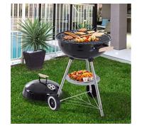 Barbacoa de carbón vegetal con ruedas color Negro y Plata