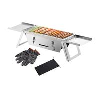 Barbacoa De Carbón Plegable - Barbacoa de Camping para Carbón - Plancha Compacta Acero Inoxidable Para Viajes Playa Campamento Apartamento Picnic Jardín Terraza Fiestas