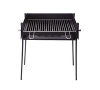 Barbacoa de Carbón Rectangular portátil 60x40 cnt de Chapa ideal para Carbón y leña, barbacoa con patas desmontables y parilla, para Asar Carne, pescado en el exterior