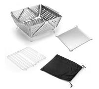 Barbacoa de carbón vegetal - Horno para ahumar de camping de acero inoxidable | Barbacoa plegable portátil para el hogar, camping, pícnic, jardín, viajes, barco, terraza
