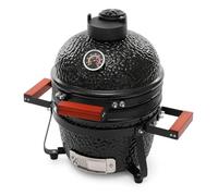 Barbacoa de carbón vegetal Kamado de 13 pulgadas, parrilla de cerámica para patio, jardín, camping y pícnic, color negro, cerámica, para asar, ahumar y hornear
