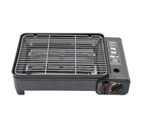 Barbacoa de gas, 41,5 × 28 × 11 cm, barbacoa de gas butano, portátil, fuego ajustable con protección contra sobrepresión, camping barbacoa de gas, adecuada para camping, viajes al aire libre