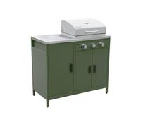 Barbacoa de gas de 3 quemadores con 3 puertas y termómetro verde - 100x51x87.5 cm