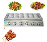 Barbacoa de Gas de Sobremesa de Acero Inoxidable, Barbacoa Gas de Sobremesa, Parrilla Gas, Barbacoa de Mesa de Parrilla Barbacoa con Bandeja de Goteo, Superficie 71x41 cm, Ideal para Camping,Plata