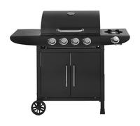Barbacoa de gas Feria 5-5 fuegos incluido 1 lateral - 14,5 kW - Negro