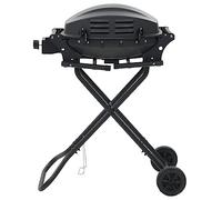 Barbacoa de gas portátil con 4,2 kW de potencia, barbacoa de camping plegable con ruedas, color negro, 103 x 47 x 97 cm para jardín, balcón y terraza