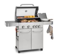 Barbacoa de gas Valkyrie 4 x 3,5 kW + 3,15 kW quemador 74 x 44 cm barbacoa mirador acero inoxidable