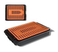 Barbacoa eléctrica STARLYF Smokefree Grill Copper - Sin Humo ni olores, Barbacoa con revestimiento de cobre antiadherente, 1250W, Termostato Ajustable