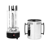 Barbacoa eléctrica vertical de 1000 W con 5 pinchos para barbacoa giratoria eléctrica de 400 - 500 ℃, temperatura de calentamiento, parrilla eléctrica para exteriores, para uso doméstico, barbacoas