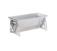 Barbacoa Mini Plegable en acero inoxidable y parrilla cromada 28x16x12cm