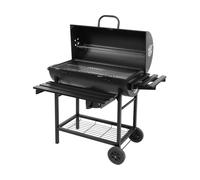 Barbacoa móvil de carbón vegetal con tapa para mantener el calor, ba