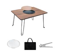 Barbacoa Multifuncional de carbón con Mesa Plegable. Fácil Montaje y Limpieza 5-10 Personas (60x80cm). Ideal para cocinar al Aire Libre y picnics.