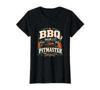 Barbacoa Pitmaster Carne Ahumada Barbacoa Cocina Camiseta gráfica económica, Mujer, Negro, XL