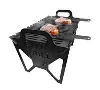 Barbacoa plegable - Barbacoa Charbon Pliant | Grill de Camping avec Bac à Braises, Support Robusta Gril Fumoir para Cuisson Exté Jardin Balcon Plage voyage Patio Balcon Apartamento Voyage