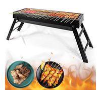 Barbacoa Plegable Portátil Sobremesa 58x20x37cm - Parrilla de Carbón BBQ de Acero al Aire Libre, Picnic y Camping