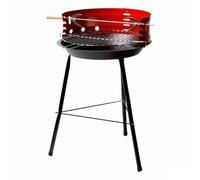 Barbacoa Portátil Aktive Madera Hierro 37,5 x 70 x 38,5 cm (4 Unidades) Rojo