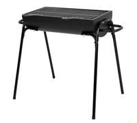 Barbacoa Portátil de Carbón Acero Inoxidable, 75x34,5x20,5 Cm, Negro Mate