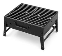 Barbacoa portátil de carbón en formato maleta - compacta, con asa y bandeja para cenizas. Ideal para jardín, terraza, camping, picnic o viaje. ¡Perfecta para asar donde quieras!